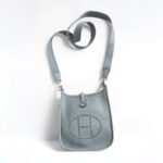Hermes Evelyne Amazone 16cm Gris Meyer Clemence Leather with Palladium Plated Hardware #RREU-1