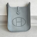 Hermes Evelyne Amazone 16cm Gris Meyer Clemence Leather with Palladium Plated Hardware #RREU-1 - Image 2