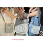 Hermes Evelyne Amazone 16cm Gris Meyer Clemence Leather with Palladium Plated Hardware #RREU-1 - Image 18