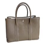 Hermes Garden Party 30cm Etoupe Negonda Leather with Palladium Hardware #ROSK-2