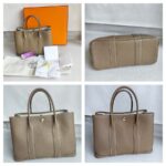 Hermes Garden Party 30cm Etoupe Negonda Leather with Palladium Hardware #ROSK-2 - Image 2