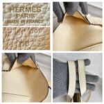 Hermes Hazlan 25 Nata Light Cream Taurillon Clemence Leather with Gold Plated Hardware #ROSE-2 - Image 24