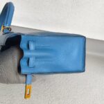 Hermes Kelly Sellier 25cm Blue Epsom Leather with Gold Plated Hardware Bag #ROSE-1 - Image 10