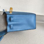 Hermes Kelly Sellier 25cm Blue Epsom Leather with Gold Plated Hardware Bag #ROSE-1 - Image 9