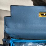Hermes Kelly Sellier 25cm Blue Epsom Leather with Gold Plated Hardware Bag #ROSE-1 - Image 26