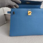Hermes Kelly Sellier 25cm Blue Epsom Leather with Gold Plated Hardware Bag #ROSE-1 - Image 3
