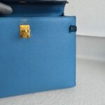 Hermes Kelly Sellier 25cm Blue Epsom Leather with Gold Plated Hardware Bag #ROSE-1 - Image 4