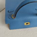 Hermes Kelly Sellier 25cm Blue Epsom Leather with Gold Plated Hardware Bag #ROSE-1 - Image 24
