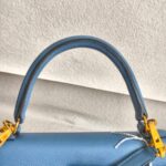 Hermes Kelly Sellier 25cm Blue Epsom Leather with Gold Plated Hardware Bag #ROSE-1 - Image 19
