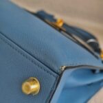 Hermes Kelly Sellier 25cm Blue Epsom Leather with Gold Plated Hardware Bag #ROSE-1 - Image 13