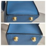 Hermes Kelly Sellier 25cm Blue Epsom Leather with Gold Plated Hardware Bag #ROSE-1 - Image 18