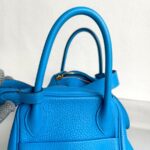 Hermes Lindy 30CM Blue Clemence Leather with Palladium-plated Hardware #ROOR-1 - Image 14
