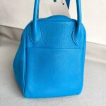 Hermes Lindy 30CM Blue Clemence Leather with Palladium-plated Hardware #ROOR-1 - Image 9