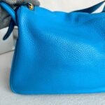 Hermes Lindy 30CM Blue Clemence Leather with Palladium-plated Hardware #ROOR-1 - Image 7