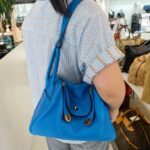 Hermes Lindy 30CM Blue Clemence Leather with Palladium-plated Hardware #ROOR-1 - Image 37