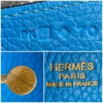 Hermes Lindy 30CM Blue Clemence Leather with Palladium-plated Hardware #ROOR-1 - Image 25