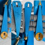Hermes Lindy 30CM Blue Clemence Leather with Palladium-plated Hardware #ROOR-1 - Image 22