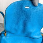 Hermes Lindy 30CM Blue Clemence Leather with Palladium-plated Hardware #ROOR-1 - Image 3