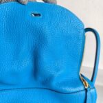 Hermes Lindy 30CM Blue Clemence Leather with Palladium-plated Hardware #ROOR-1 - Image 4