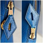 Hermes Vintage Bolide 31cm Blue Ardennes Leather with Gold-plated Hardware #ROOR-2 - Image 25