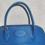 Hermes Vintage Bolide 31cm Blue Ardennes Leather with Gold-plated Hardware #ROOR-2 - Image 17