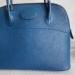 Hermes Vintage Bolide 31cm Blue Ardennes Leather with Gold-plated Hardware #ROOR-2 - Image 4