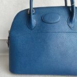 Hermes Vintage Bolide 31cm Blue Ardennes Leather with Gold-plated Hardware #ROOR-2 - Image 3