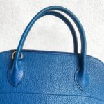 Hermes Vintage Bolide 31cm Blue Ardennes Leather with Gold-plated Hardware #ROOR-2 - Image 18