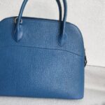 Hermes Vintage Bolide 31cm Blue Ardennes Leather with Gold-plated Hardware #ROOR-2 - Image 6