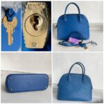 Hermes Vintage Bolide 31cm Blue Ardennes Leather with Gold-plated Hardware #ROOR-2 - Image 2