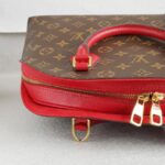 LV Alma B'N'B Brown Monogram Coated Canvas with Red Leather and Gold Hardware #RREE-1 - Image 10
