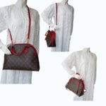 LV Alma B'N'B Brown Monogram Coated Canvas with Red Leather and Gold Hardware #RREE-1 - Image 24
