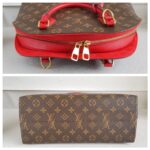 LV Alma B'N'B Brown Monogram Coated Canvas with Red Leather and Gold Hardware #RREE-1 - Image 9