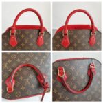 LV Alma B'N'B Brown Monogram Coated Canvas with Red Leather and Gold Hardware #RREE-1 - Image 15