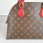 LV Alma B'N'B Brown Monogram Coated Canvas with Red Leather and Gold Hardware #RREE-1 - Image 3