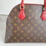 LV Alma B'N'B Brown Monogram Coated Canvas with Red Leather and Gold Hardware #RREE-1 - Image 5