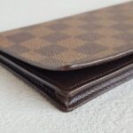 LV Bi-fold Long Wallet Damier Ebene Coated Canvas with Leather and Gold Hardware #ROOY-2 - Image 9