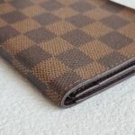 LV Bi-fold Long Wallet Damier Ebene Coated Canvas with Leather and Gold Hardware #ROOY-2 - Image 11