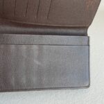LV Bi-fold Long Wallet Damier Ebene Coated Canvas with Leather and Gold Hardware #ROOY-2 - Image 5