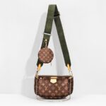 LV Multi Pochette Accessoires Brown Monogram Coated Canvas with Leather and Gold Hardware #RTRU-2