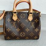 LV Nano Speedy M61252 Brown Monogram Coated Canvas with Leather and Gold Hardware #ROTT-1 - Image 4