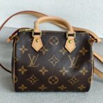 LV Nano Speedy M61252 Brown Monogram Coated Canvas with Leather and Gold Hardware #ROTT-1 - Image 3