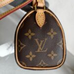 LV Nano Speedy M61252 Brown Monogram Coated Canvas with Leather and Gold Hardware #ROTT-1 - Image 6