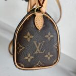 LV Nano Speedy M61252 Brown Monogram Coated Canvas with Leather and Gold Hardware #ROTT-1 - Image 5