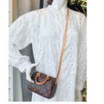 LV Nano Speedy M61252 Brown Monogram Coated Canvas with Leather and Gold Hardware #ROTT-1 - Image 31
