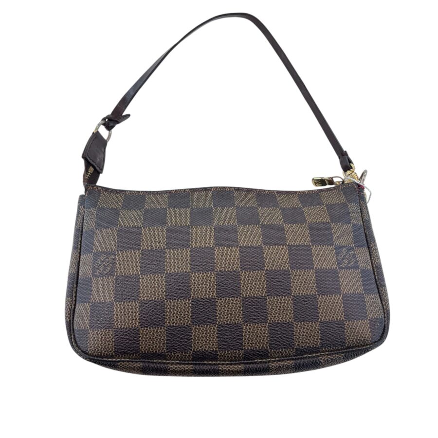 LV Pochette Accessoires Brown Damier Ebene Coated Canvas with Leather and Gold Hardware #RTKO-2