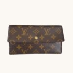 LV Vintage Sarah Wallet Brown Monogram Coated Canvas with Leather and Gold Hardware #ROYY-3