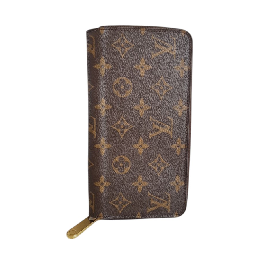 LV Zippy Wallet Brown Monogram Coated Canvas with Leather and Gold Hardware #ROOU-1