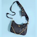 Prada 1BH204 Re-Edition Black Saffiano Leather with Gold Hardware #ROOK-1