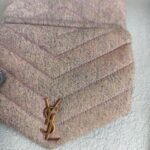 YSL Lou Lou Mini Bag Purple/pink Canvas with Leather and Gold Hardware #ROST-2 - Image 4